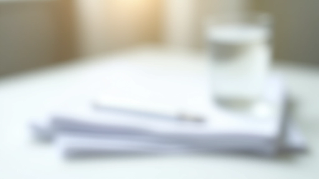 Schreibtisch mit Versicherungsformularen, Kugelschreiber und Glas Wasser